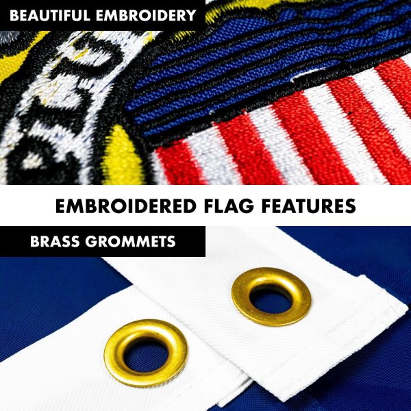 G128 - 6 Feet Tangle Free Spinning Flagpole (Silver) Wisconsin Double Sided Brass Grommets Embroidered 3x5 ft (Flag Included) Aluminum Flag Pole - Image 4