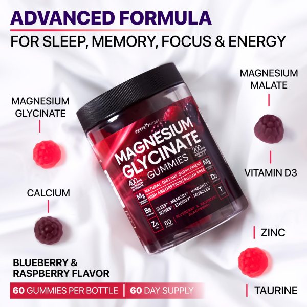 Magnesium Glycinate Gummies for Adults – 400mg Chewable Magnesium Gummies for Adults with 200mg Malate, B6 for Sleеp Support, Sugar-Free and Vegan Chews for Wellness - Image 3