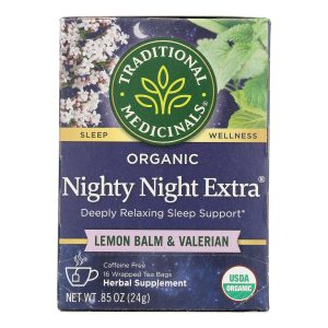 Traditional Medicinals Organic Herbal Tea - Nighty Night Valerian - Case of 6 - 16 Bags