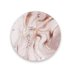 Coasters for Drinks Set of 2 Pieces Absorbent Ceramic Coasters with Cork Base ﻿Marble Rose Gold Texture Coffee Coaster Great Gift for Table Housewarming Birthday Kitchen Home Decor