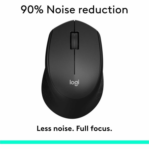 Logitech M330 SILENT PLUS Wireless Mouse, 2.4GHz with USB Receiver, Optical Tracking, Quiet & Lightweight, Black - Image 2