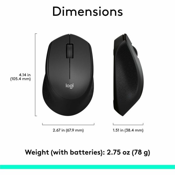 Logitech M330 SILENT PLUS Wireless Mouse, 2.4GHz with USB Receiver, Optical Tracking, Quiet & Lightweight, Black - Image 8