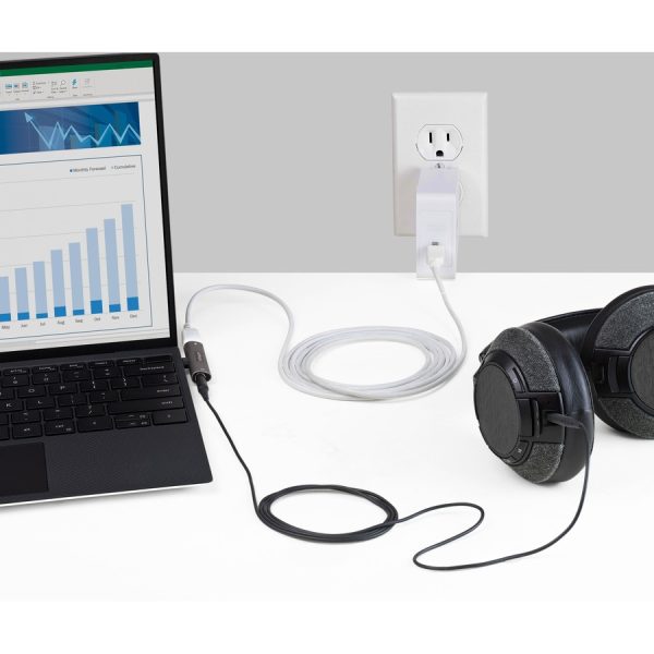 StarTech.com USB C Audio & Charge Adapter, USB-C Audio Adapter with 3.5mm Headset Jack and USB Type-C PD Charging, For USB-C Phone/Tablet - Image 8
