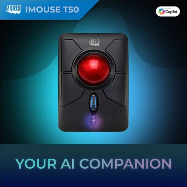 Adesso iMouse T50 - Wireless Programmable Ergonomic Trackball Mouse - Image 2
