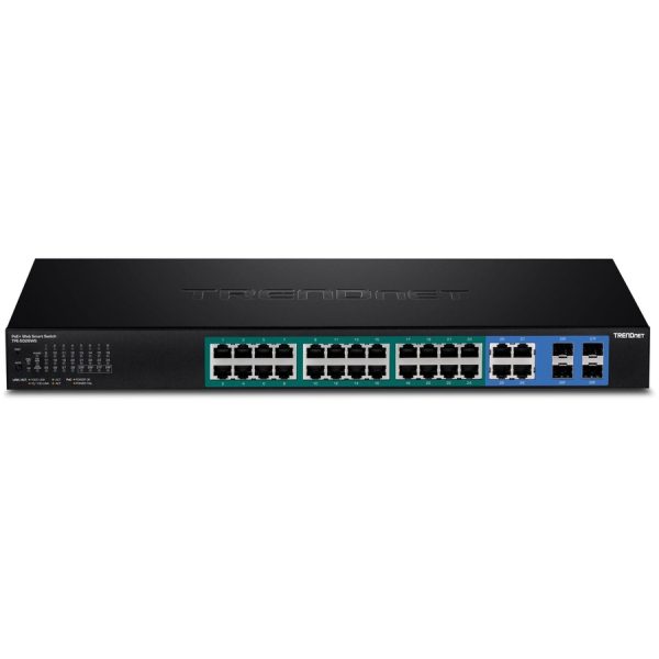 TRENDnet 28-Port Web Smart PoE+ Switch; 24 x Gigabit PoE+ Ports; 4 x Shared Gigabit Ports (RJ-45 or SFP); VLAN; QoS; LACP; IPv6 Support; 370W PoE Power Budget; Lifetime Protection; TPE-5028WS - Image 5