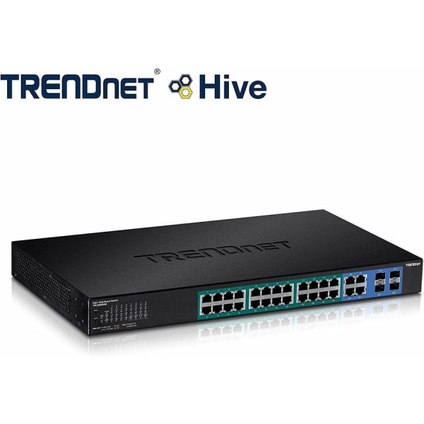 TRENDnet 28-Port Web Smart PoE+ Switch; 24 x Gigabit PoE+ Ports; 4 x Shared Gigabit Ports (RJ-45 or SFP); VLAN; QoS; LACP; IPv6 Support; 370W PoE Power Budget; Lifetime Protection; TPE-5028WS - Image 7