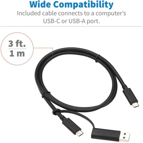 Eaton Tripp Lite Series USB-C Dock, Dual Display - Dual HDMI, USB 3.x (5Gbps) Hub, GbE, 3.5 mm, 85W PD Charging - Image 2
