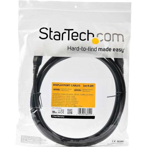 StarTech.com 3 m VESA Certified DisplayPort 1.4 Cable - 8K 60Hz HBR3 HDR - 10 ft Super UHD 4K 120Hz - DP to DP Video Monitor Cord M/M - Image 4