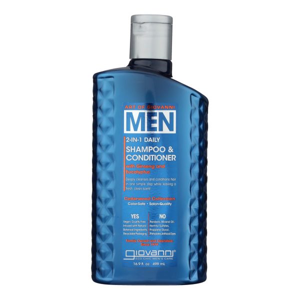 Giovanni Hair Care Products - 2n1 Shamp&cond Men Cdrwd - 1 Each-16.9 OZ - Image 2