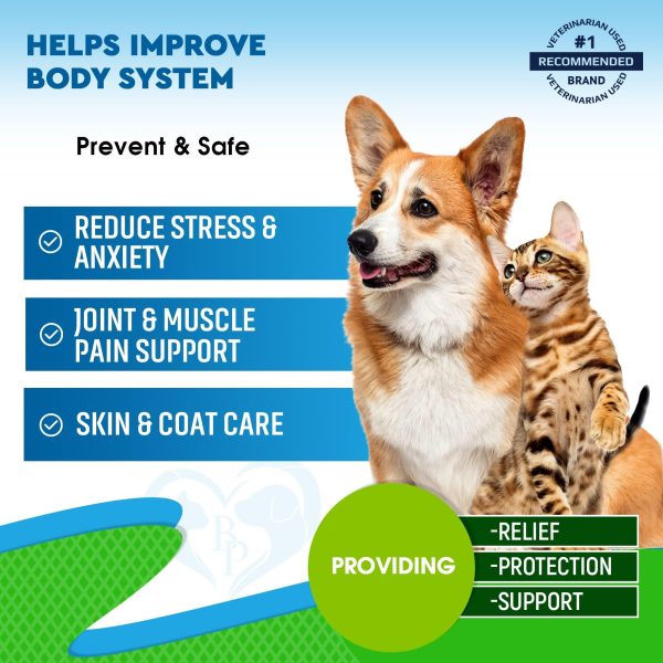Cat & Dog Hemp Oil Drops   Pet Calming Anti Anxiety & Herbal Stress Relief   Natural Organic Liquid Medication for Arthritis & Hip Joint Pain Releaf   Dog Sedative Supplements Made in USA - Image 2