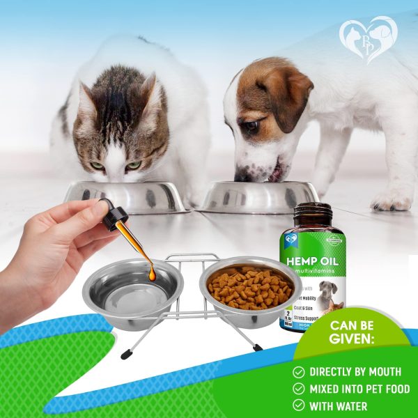 Cat & Dog Hemp Oil Drops   Pet Calming Anti Anxiety & Herbal Stress Relief   Natural Organic Liquid Medication for Arthritis & Hip Joint Pain Releaf   Dog Sedative Supplements Made in USA - Image 4