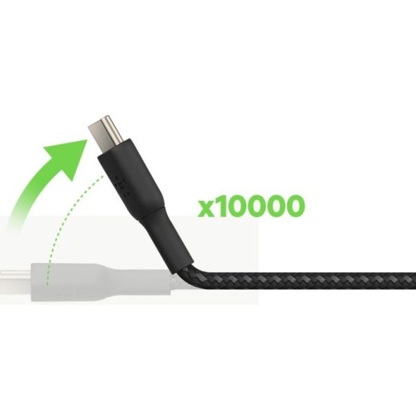 Belkin 60W USB-C to USB-C Cable - 480 Mbps - Nylon, Braided - M/M - 2m/6.6ft - Black - Image 6