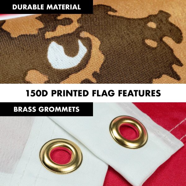 G128 Combo Pack: 6 Feet Tangle Free Spinning Flagpole (Silver) California Double Headed Bear Flag 3x5 ft Printed 150D Brass Grommets (Flag Included) Aluminum Flag Pole - Image 4