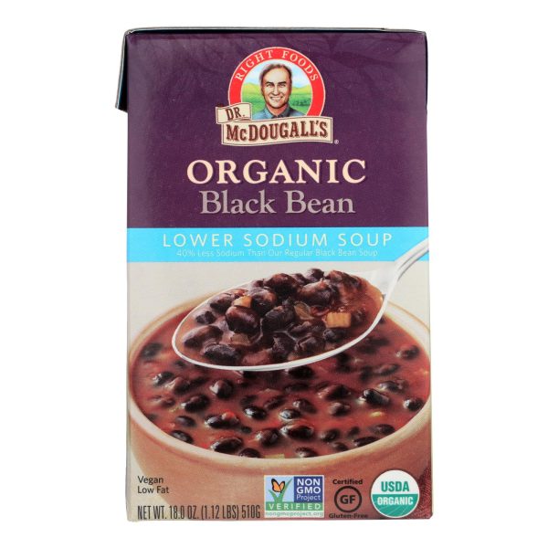 Dr. McDougall's Organic Black Bean Lower Sodium Soup - Case of 6 - 18 oz. - Image 3