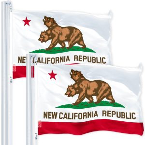 California CA Double Headed Bear Flag 3x5 Ft 2-Pack 150D Printed Polyester By G128