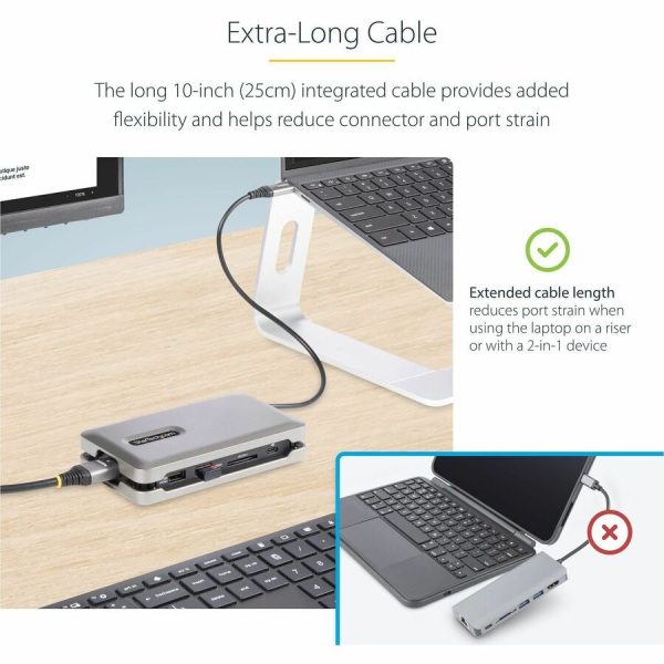 StarTech.com USB C Multiport Adapter, USB C to 4K 60Hz HDMI 2.0, 2-Port 10Gbps USB Hub, 100W Power Delivery Pass-through, GbE, SD/MicroSD - Image 5