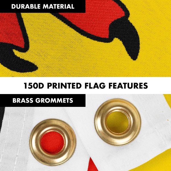 G128 Combo Pack: Flag Pole 6 FT White Tangle Free & Germany German Ensign Flag 3x5 FT Printed 150D Polyester - Image 4