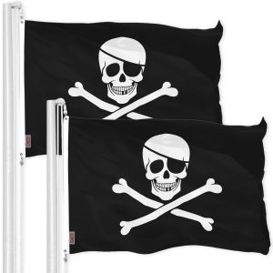 Jolly Roger Pirate Bones Flag 3x5 Ft 2-Pack Printed 150D Polyester By G128
