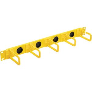Eaton Tripp Lite Series Horizontal Cable Manager - Flexible Rings, Yellow, 1U