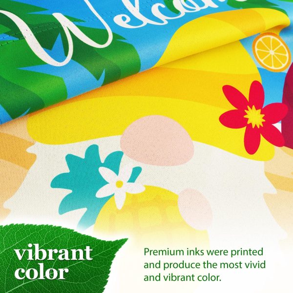 G128 Garden Flag Welcome Gnome at Beach with Pineapple 12"x18" Blockout Fabric - Image 6