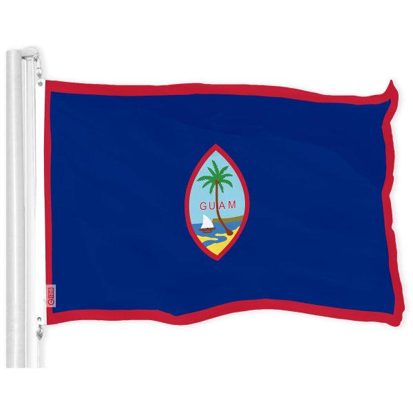 G128 Combo Pack: American USA Flag 3x5 Ft & Guam Flag 3x5 Ft, Both Printed 150D Polyester, Indoor/Outdoor, Brass Grommets - Image 2