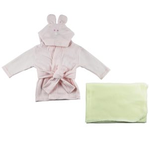 Fleece Robe And Blanket - 2 Pc Set Cs_0057