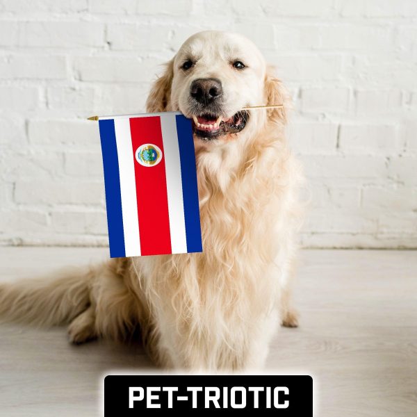 G128 50 Pack Handheld Costa Rica Costa Rican Stick Flags | 12x18 In | Printed 150D Polyester, Country Flag, Solid Wooden Stick, Spear Gold Tip - Image 7