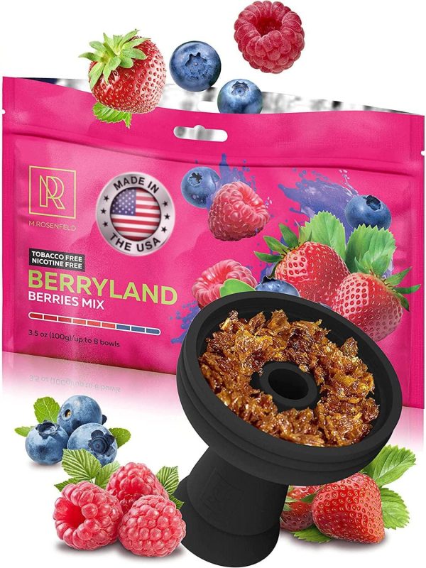 Hookah Flavor Berries Mix Herbal Berryland   100 Gram   3.5 ounce Hookah Shisha Tobacco Free Molasses Hookah Tobacco & Nicotine Free with Real Organic Shisha Hookah Flavors (1 Count)