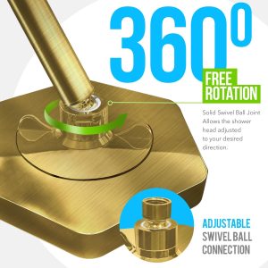 Luxury Filtered Shower Head High Pressure Rain Showerhead with Filter for Chlorine Rust Sediments Water Filter Shower Head with Vitamin C E A SPA Effect (Patent Pending) (Golden)