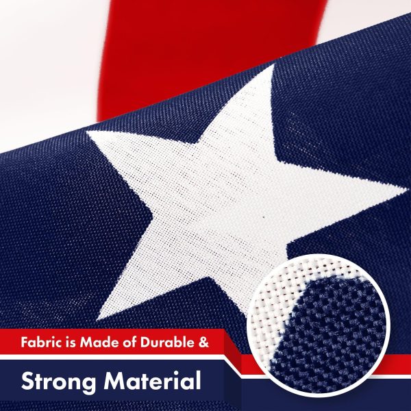 G128 10 Pack: American USA Flag | 3x5 Ft | LiteWeave Pro Series Printed 150D Polyester, 4 Corner Brass Grommets | Country Flag, Vibrant Colors, Perfect For Balcony, More Durable Than 100D 75D Poly - Image 4