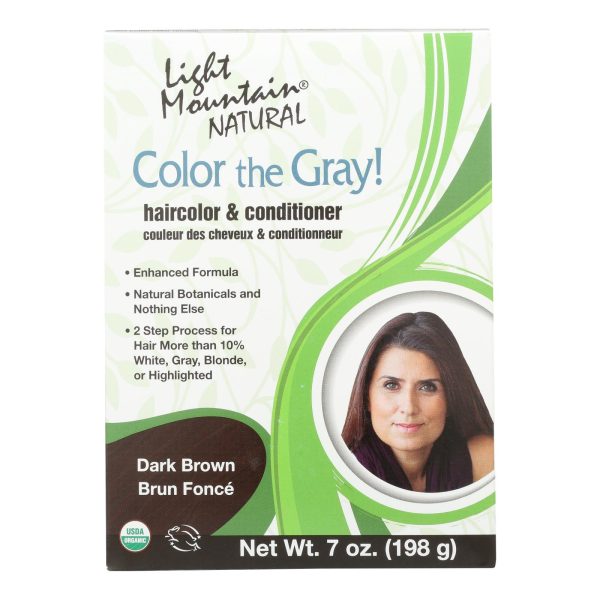 Light Mountain Hair Color - Color The Gray! Dark Brown - Case of 1 - 7 oz. - Image 2