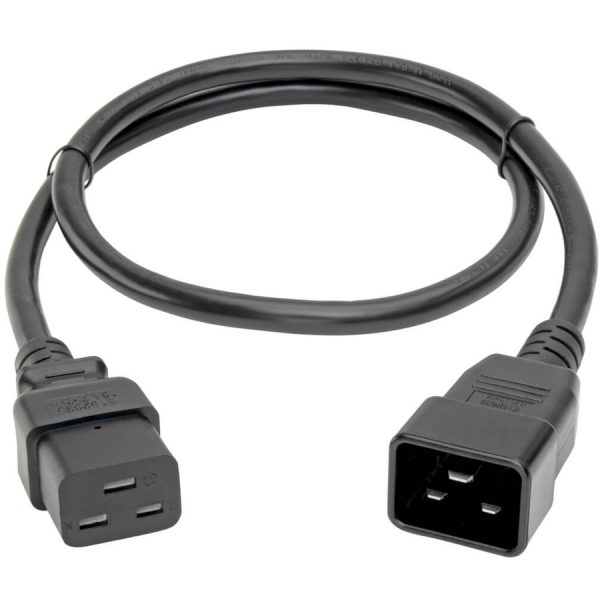 Eaton Tripp Lite Series Power Extension Cord, C19 to C20 - Heavy-Duty, 15A, 250V, 14 AWG, 3 ft. (0.91 m), Black - Image 2