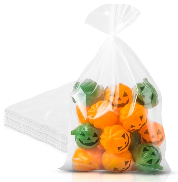 Gusseted Plastic Bags 4 x 2 x 8 inch. 100 Pack of 2 Mil Clear Plastic Bags for Packaging Products. Open Top Clear Gusseted Poly Bags. Waterproof Clear Treat Bags. Light Plastic Bread Bags