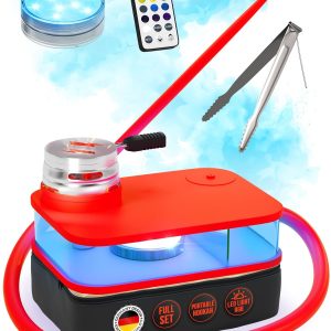 Red Hookah Set   Premium Portable Hookah Set With Everything And Bag