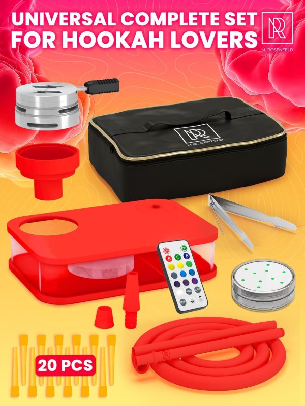 Red Hookah Set   Premium Portable Hookah Set With Everything And Bag - Image 2