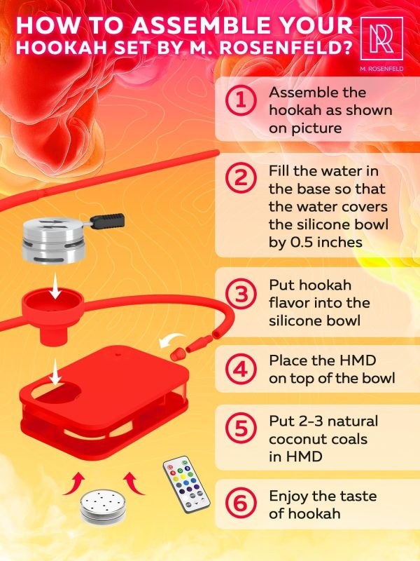 Red Hookah Set   Premium Portable Hookah Set With Everything And Bag - Image 7