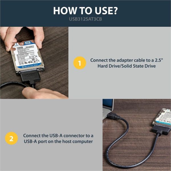 StarTech.com USB 3.1 (10Gbps) Adapter Cable for 2.5" SATA SSD/HDD Drives - Image 5