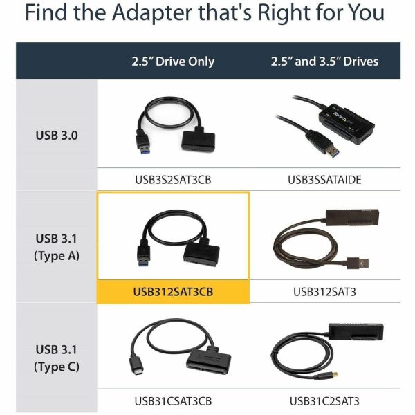 StarTech.com USB 3.1 (10Gbps) Adapter Cable for 2.5" SATA SSD/HDD Drives - Image 6
