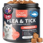 Flea Support Chews for Cats   Salmon Flavor Flea and Tick Supplement for Cats  Daily Oral Cat Flea and Tick Treatment Chews   Soft Treats for All Breeds & Ages