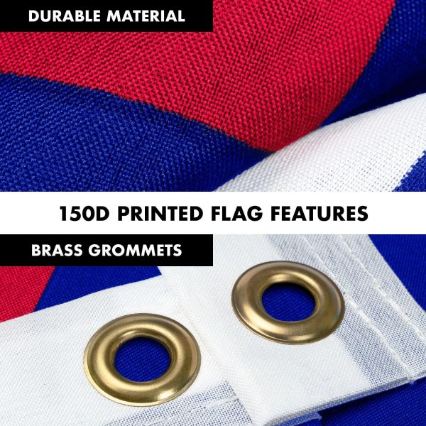 G128 Combo Pack: Flag Pole 6 FT Silver Tangle Free & Trump 2024 "Take America Back" Blue Flag 3x5 FT Printed 150D Polyester - Image 4