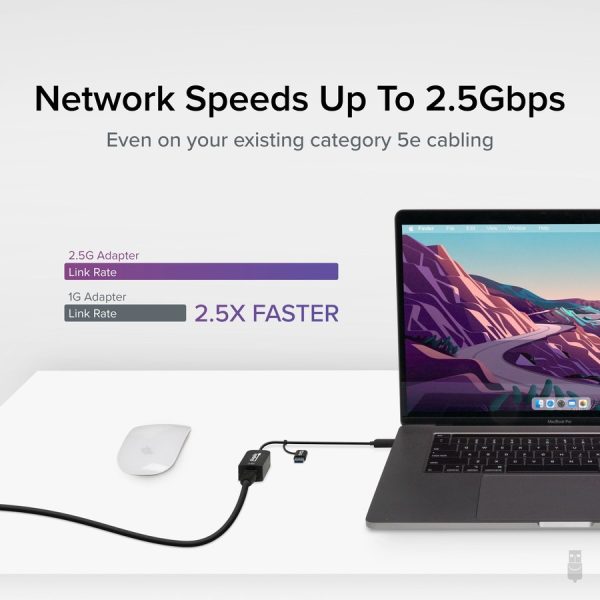 Plugable 2.5G USB C and USB to Ethernet Adapter - 2-in-1 Adapter - Image 3