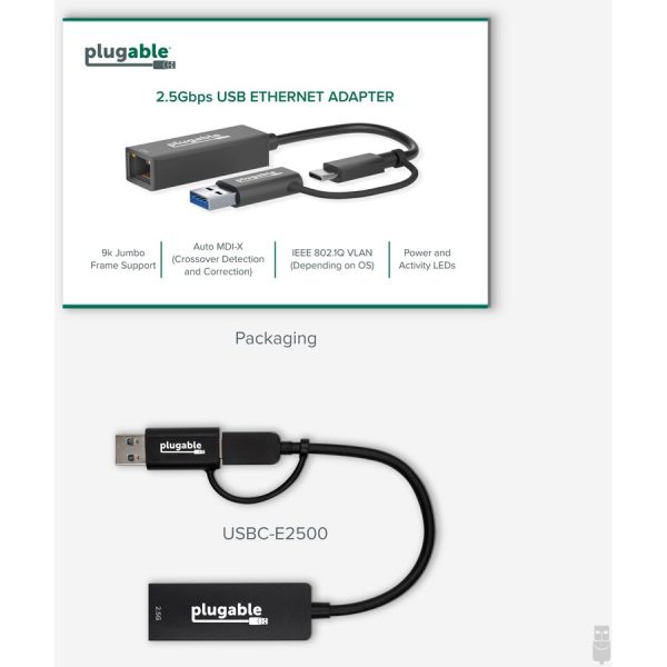 Plugable 2.5G USB C and USB to Ethernet Adapter - 2-in-1 Adapter - Image 7