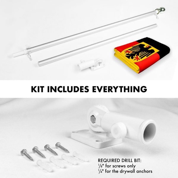 G128 Combo Pack: Flag Pole 6 FT Silver Tangle Free & Germany German Ensign Flag 3x5 FT Printed 150D Polyester - Image 2