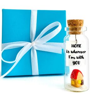 Cute and Kawaii Valentine's Day and Anniversary Presents Personalized Love Gifts for Boyfriend Girlfriend (Home is Wherever I'm with You in Teal Gift Box)