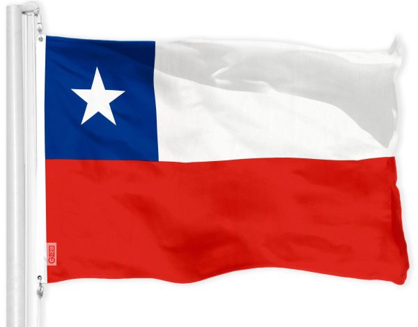 G128 Combo Pack: USA American Flag 3x5 Ft 150D Printed Stars & Chile (Chilean) Flag 3x5 Ft 150D Printed - Image 2