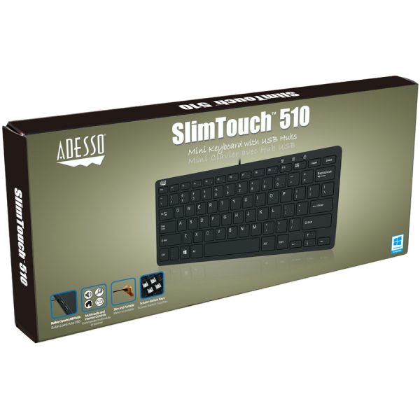 Adesso Mini Keyboard with USB Hubs - Image 3