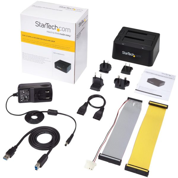 StarTech.com Dual-Bay USB 3.0 to SATA and IDE Hard Drive Docking Station, 2.5/3.5" SATA III and IDE (40 pin), SSD/HDD Dock, Top-Loading - Image 7
