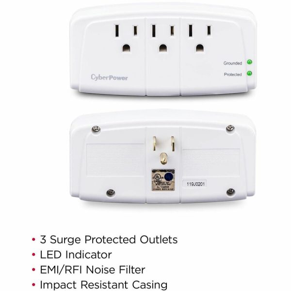 CyberPower CSB300W Essential 3 - Outlet Surge with 900 J - Image 2