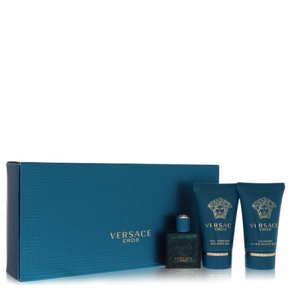 Versace Gift Set -- .17 oz Mini EDT + .8 oz Shower Gel + .8 oz After Shave Balm for Men