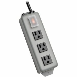 Eaton Tripp Lite Series Industrial Power Strip, 3-Outlet, 9 ft. (2.7 m) Cord, NEMA 5-15P Plug, Switch Guard